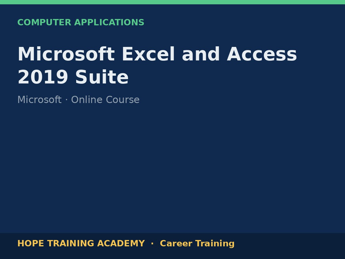 Microsoft Excel and Access 2019 Suite