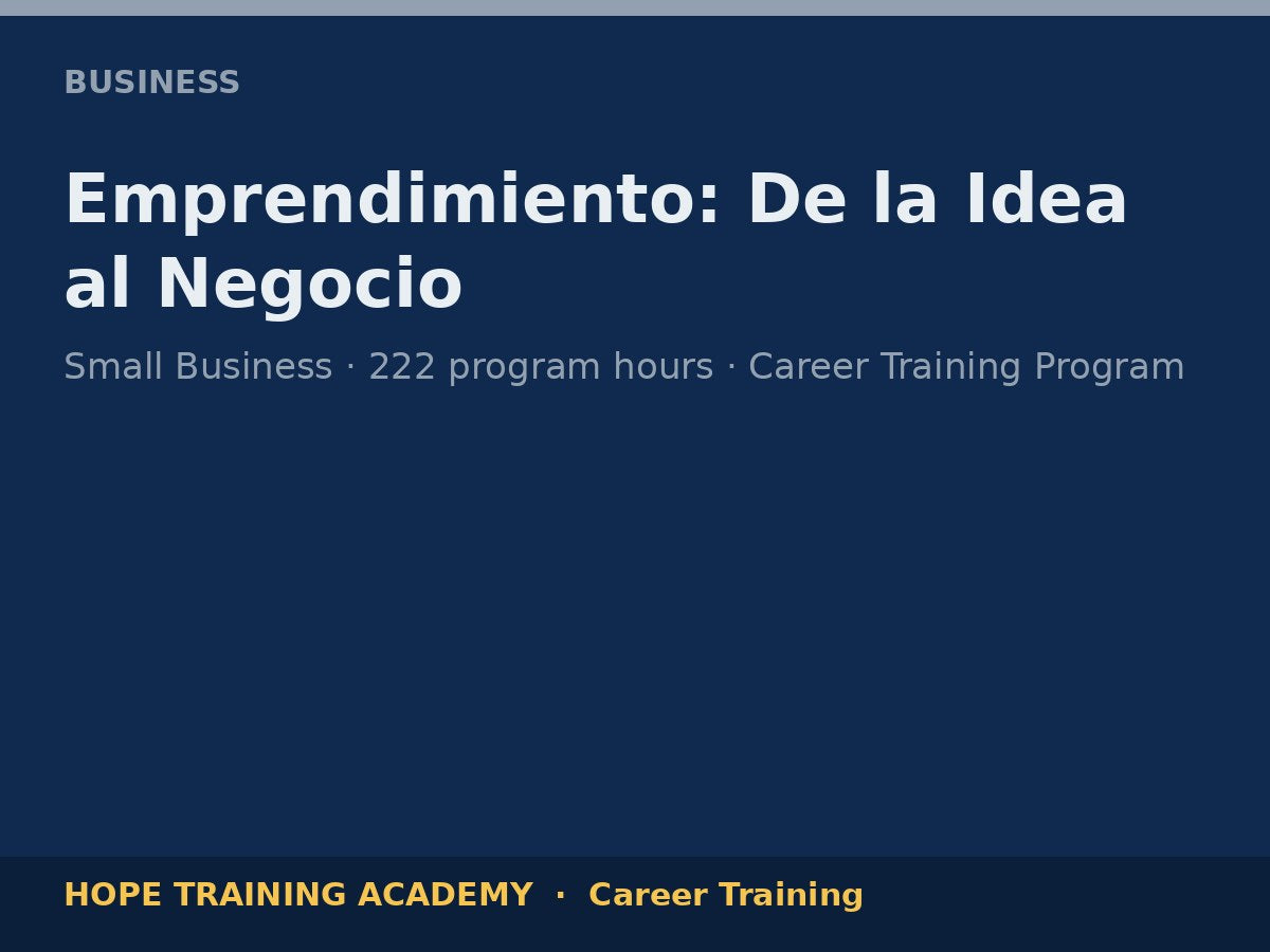Emprendimiento: De la Idea al Negocio