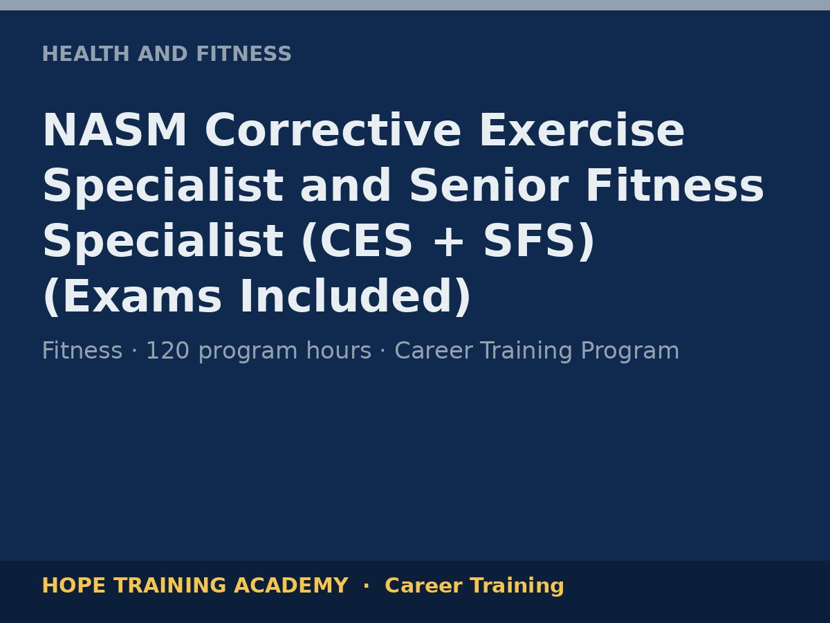 NASM Corrective Exercise Specialist and Senior Fitness Specialist (CES + SFS) (Exams Inclu