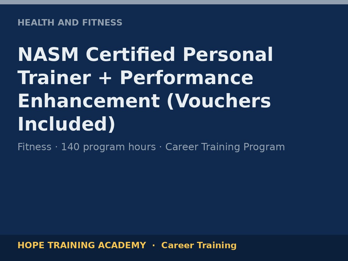 NASM Certified Personal Trainer + Performance Enhancement (Vouchers Included)