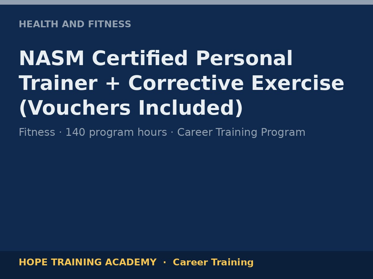NASM Certified Personal Trainer + Corrective Exercise (Vouchers Included)