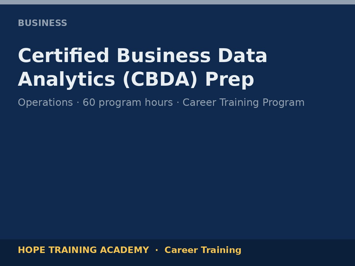Certified Business Data Analytics (CBDA) Prep