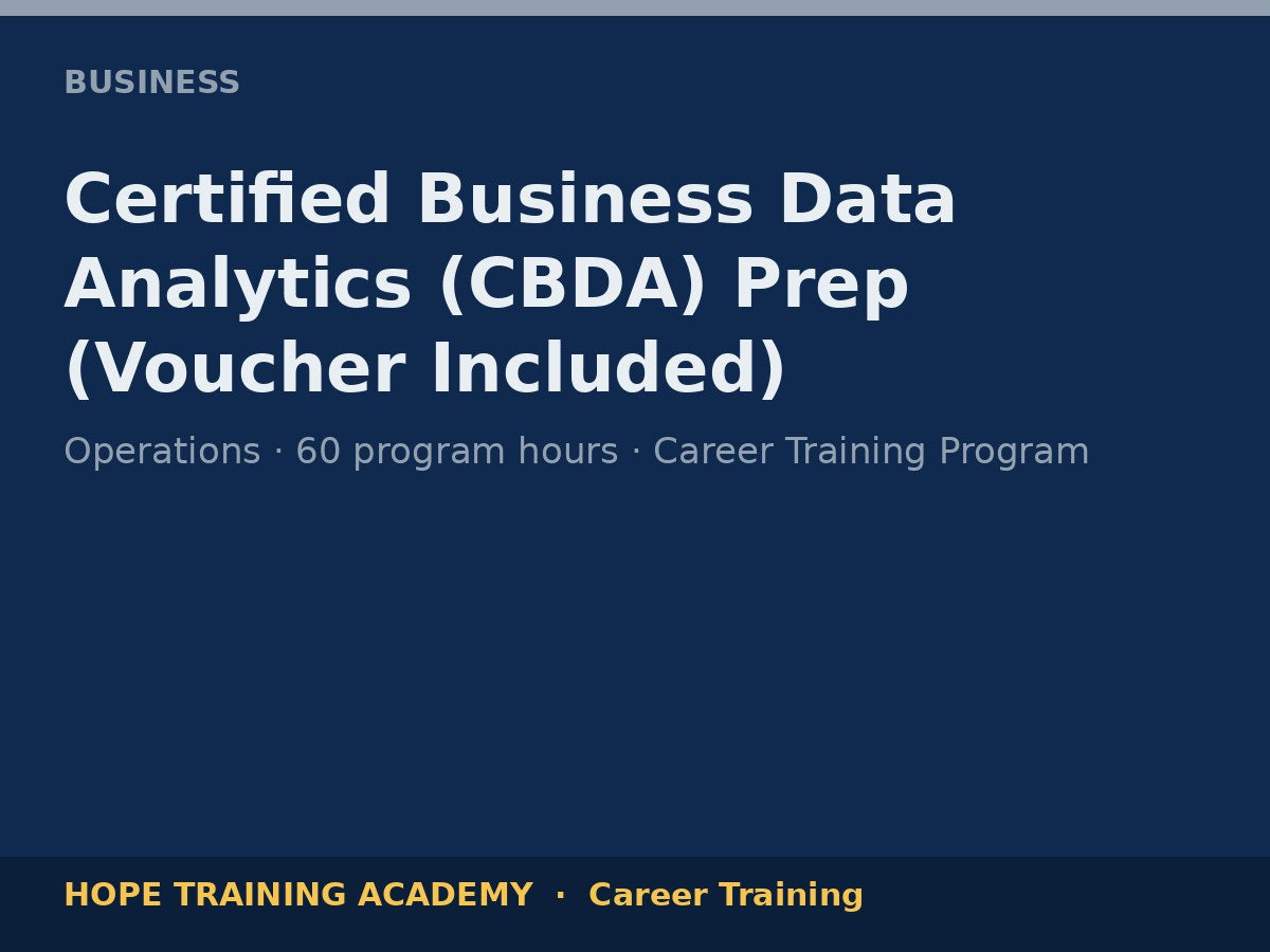 Certified Business Data Analytics (CBDA) Prep (Voucher Included)