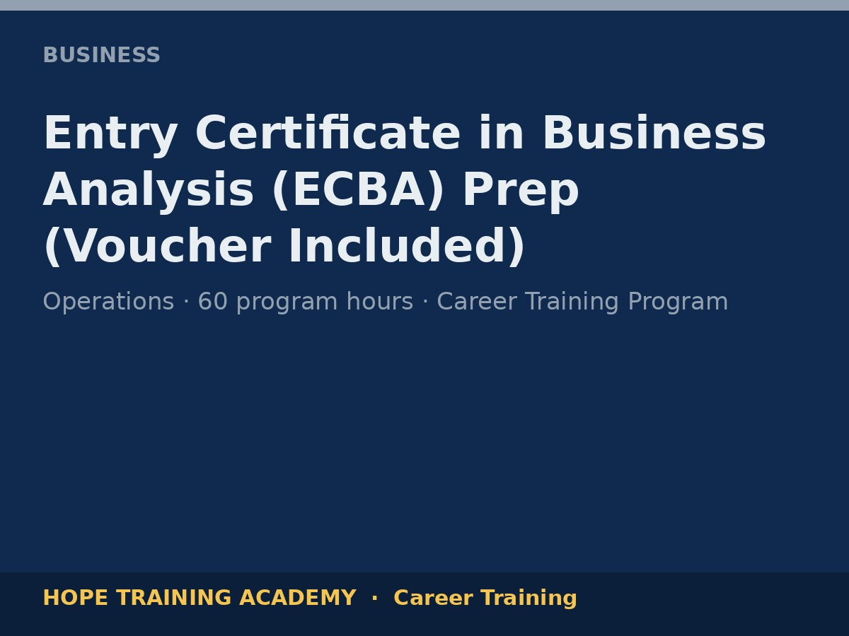 Entry Certificate in Business Analysis (ECBA) Prep (Voucher Included)