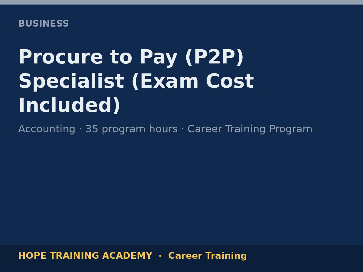 Procure to Pay (P2P) Specialist (Exam Cost Included)