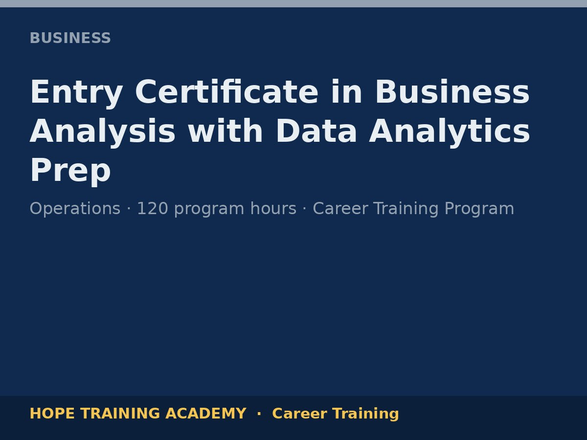 Entry Certificate in Business Analysis with Data Analytics Prep