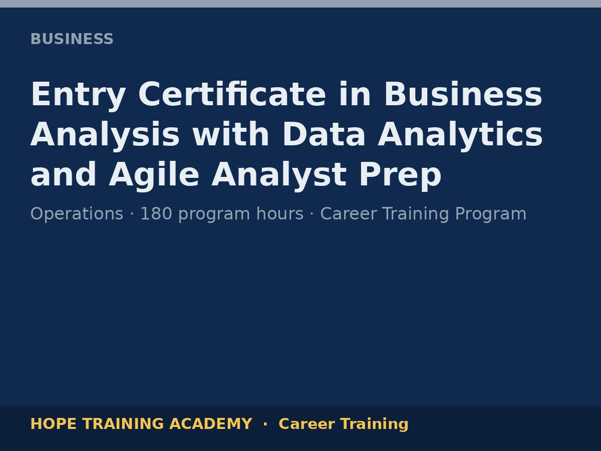 Entry Certificate in Business Analysis with Data Analytics and Agile Analyst Prep