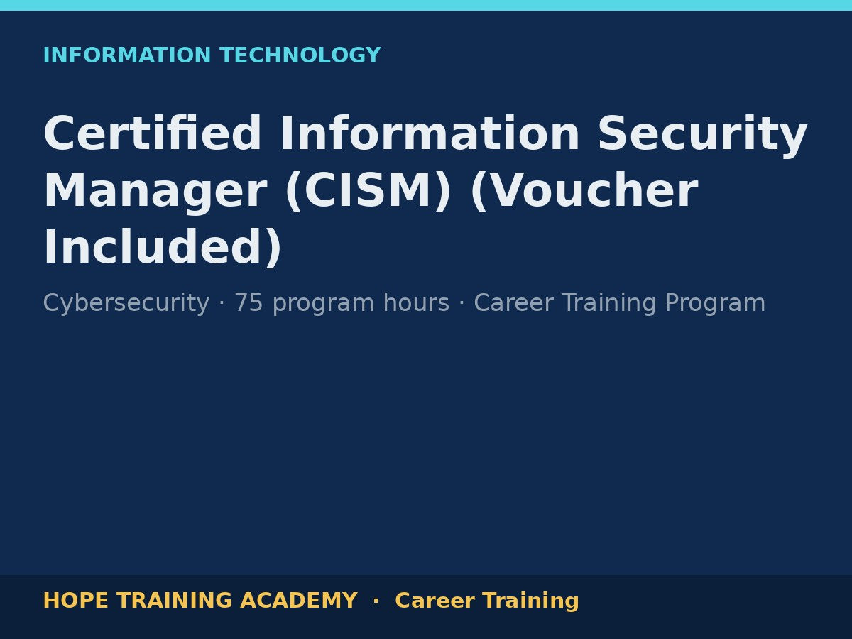 Certified Information Security Manager (CISM) (Voucher Included)