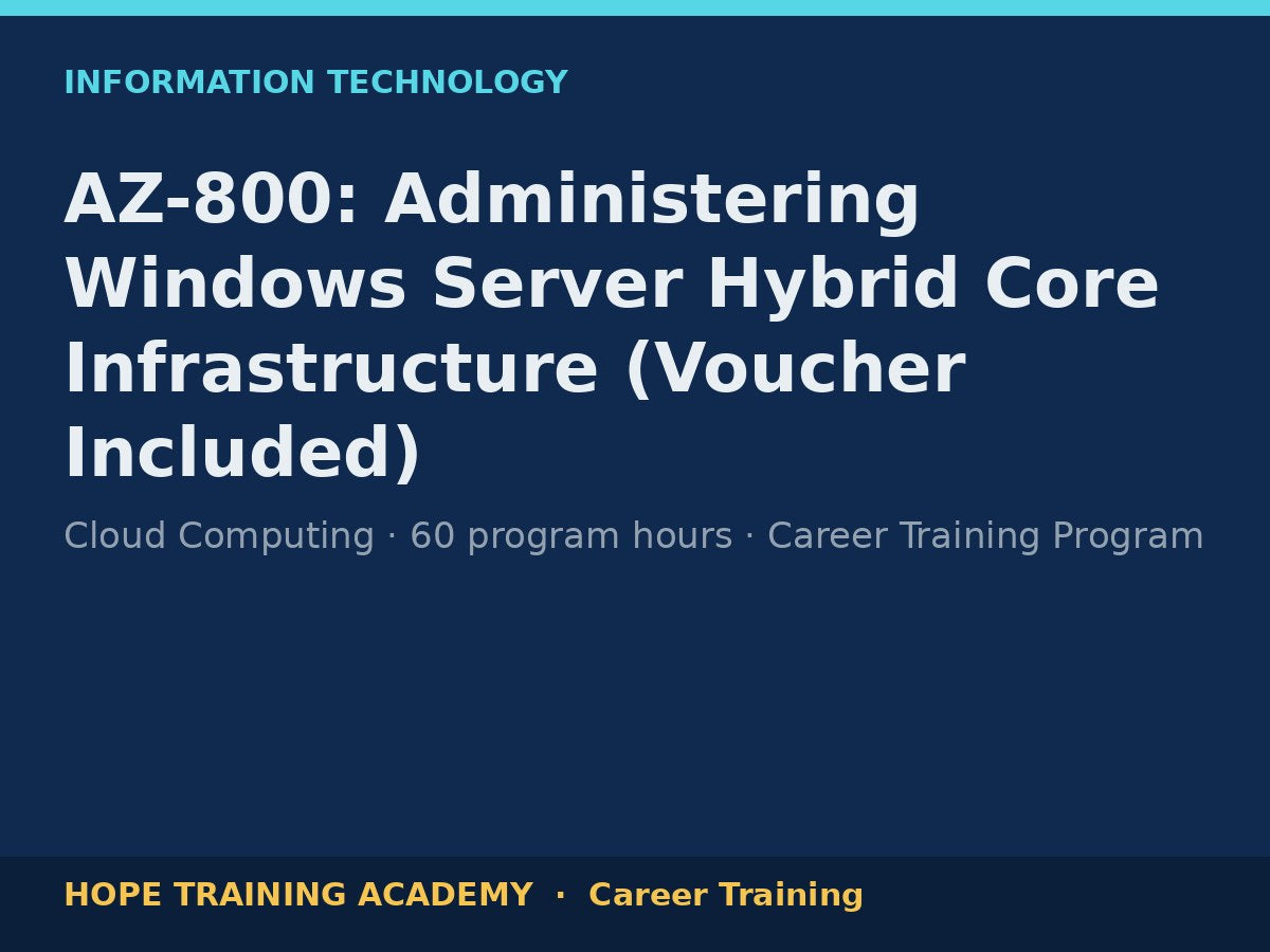 AZ-800: Administering Windows Server Hybrid Core Infrastructure (Voucher Included)