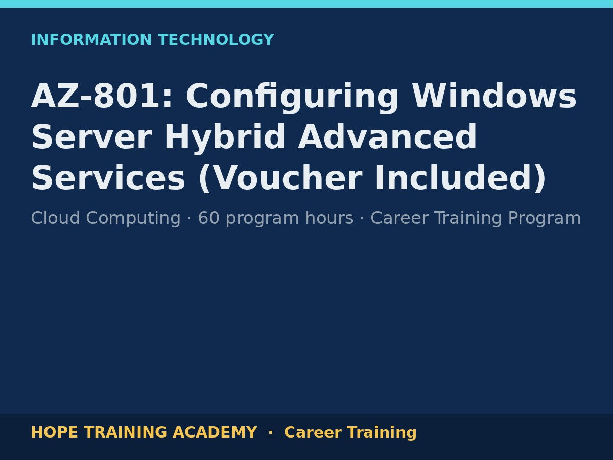 AZ-801: Configuring Windows Server Hybrid Advanced Services (Voucher Included)