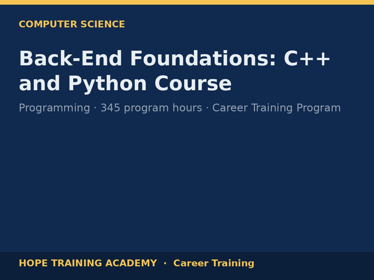 Back-End Foundations: C++ and Python Course