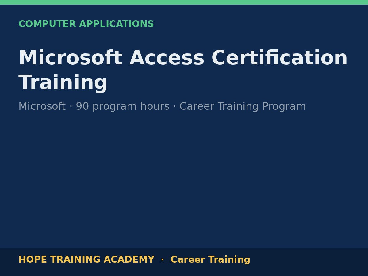 Microsoft Access Certification Training