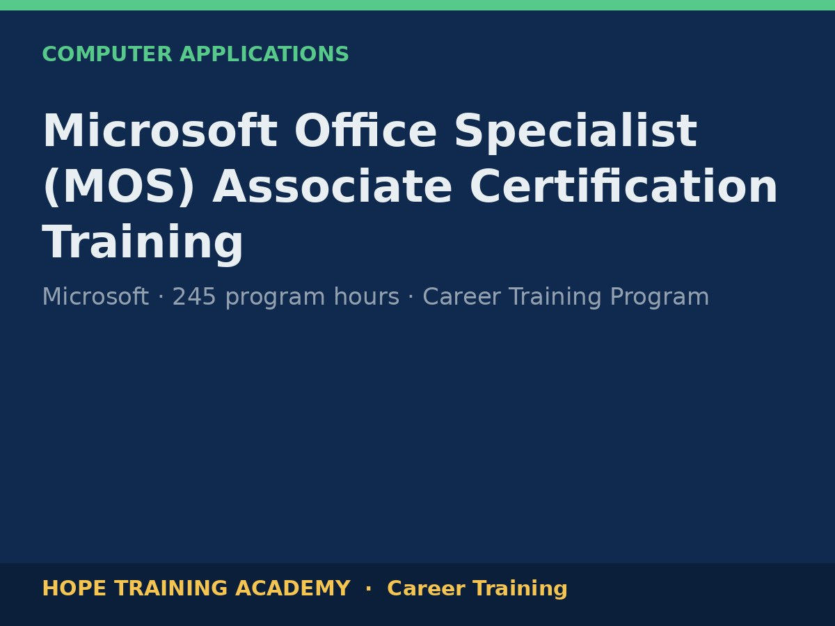 Microsoft Office Specialist (MOS) Associate Certification Training