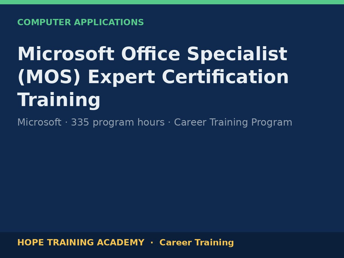 Microsoft Office Specialist (MOS) Expert Certification Training