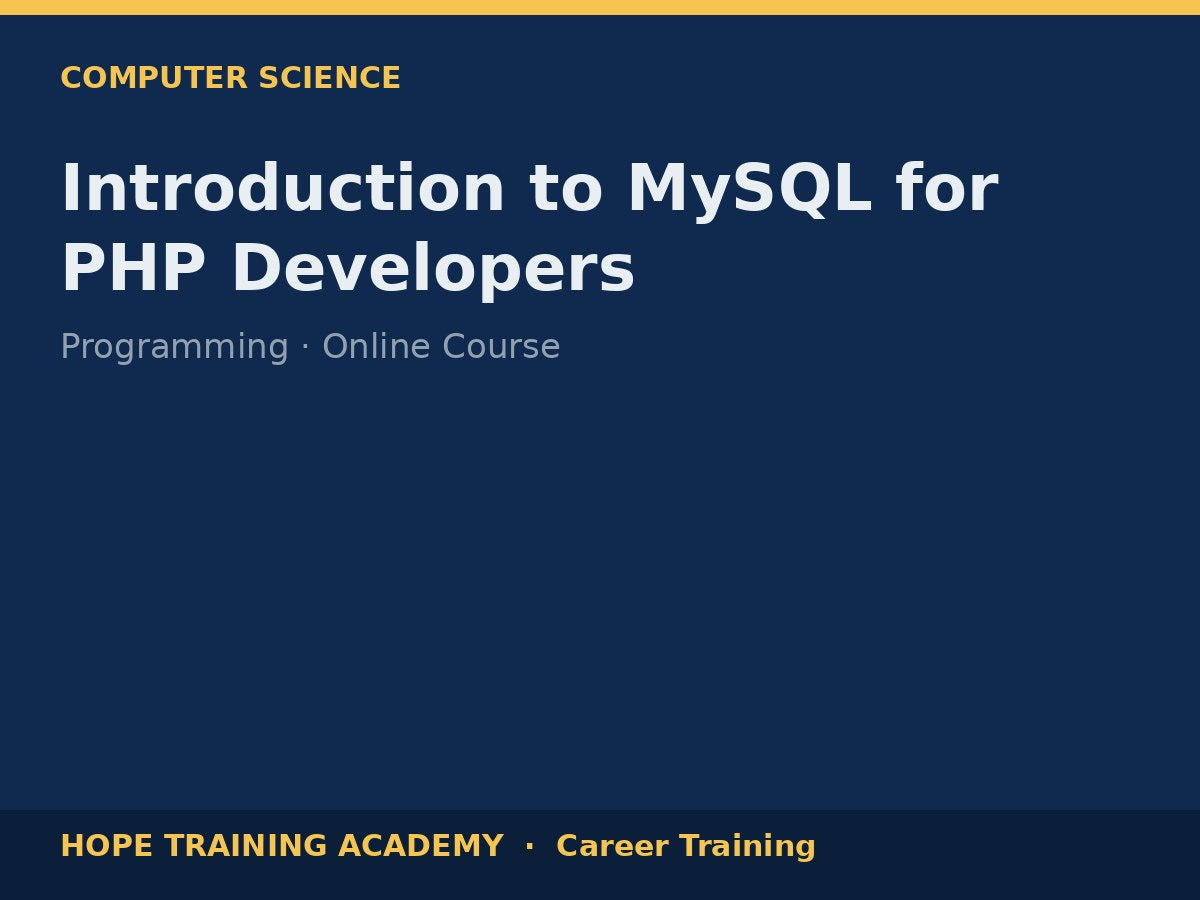 Introduction to MySQL for PHP Developers