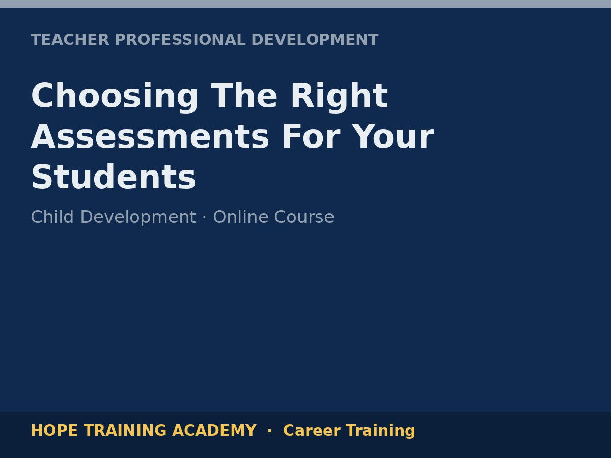 Choosing The Right Assessments For Your Students