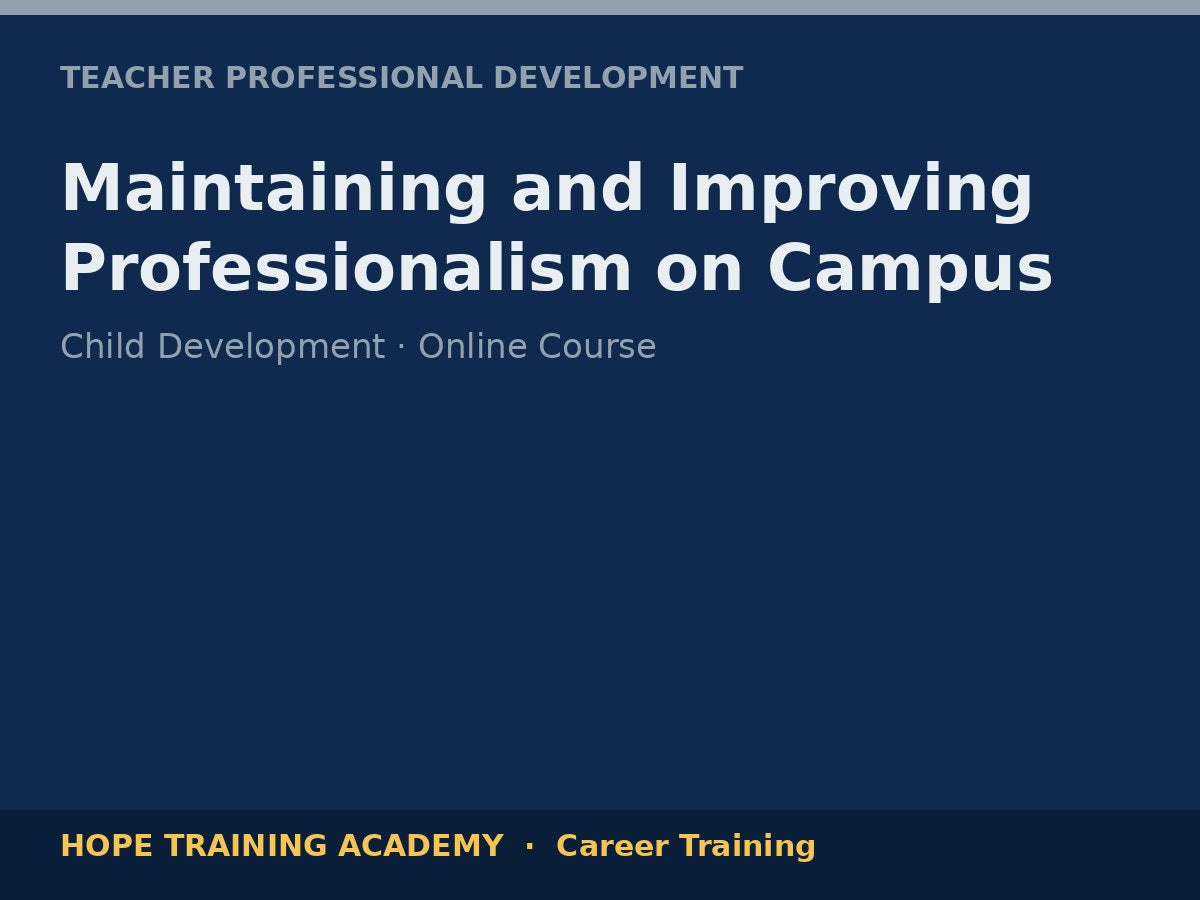 Maintaining and Improving Professionalism on Campus