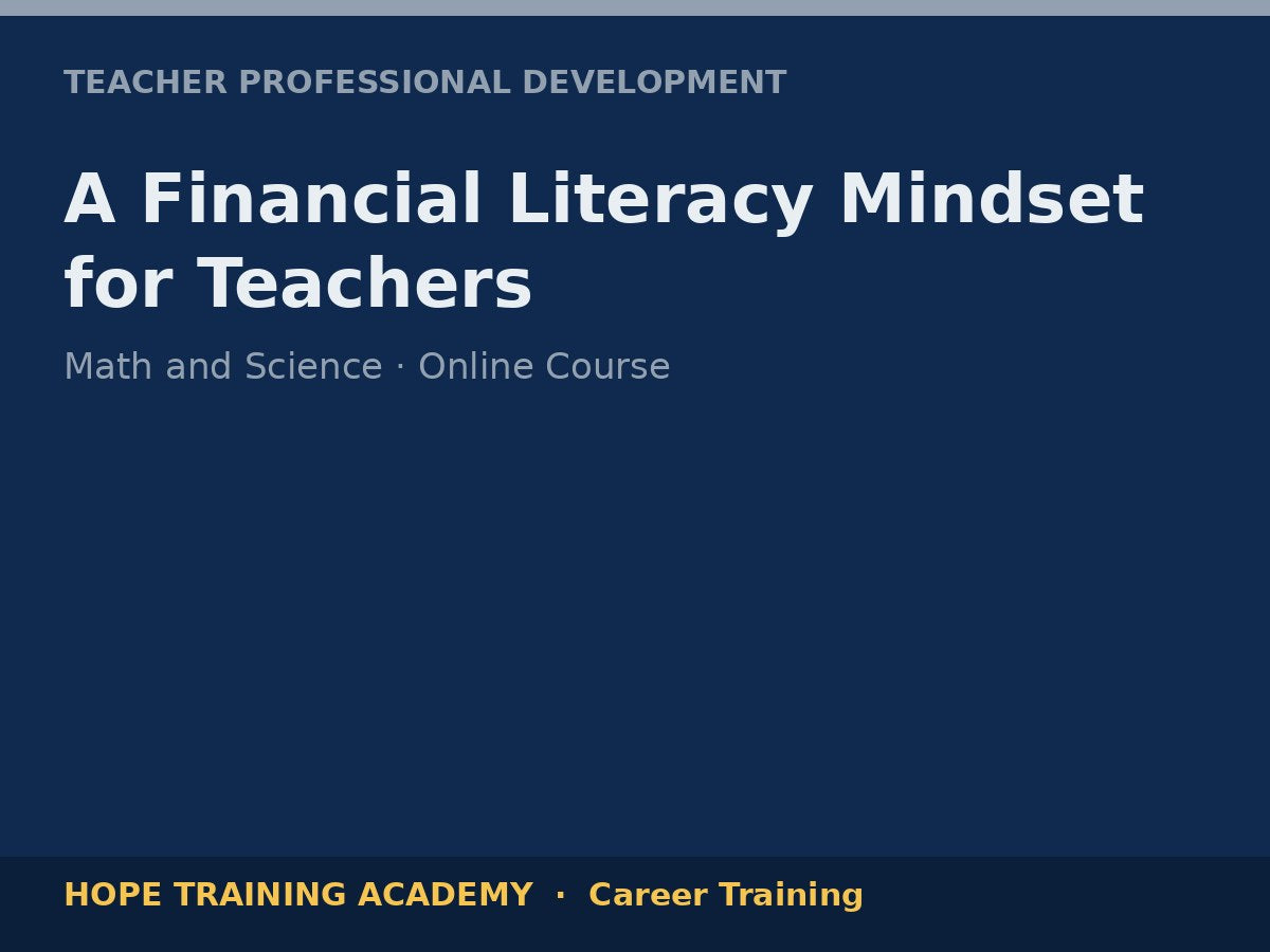 A Financial Literacy Mindset for Teachers