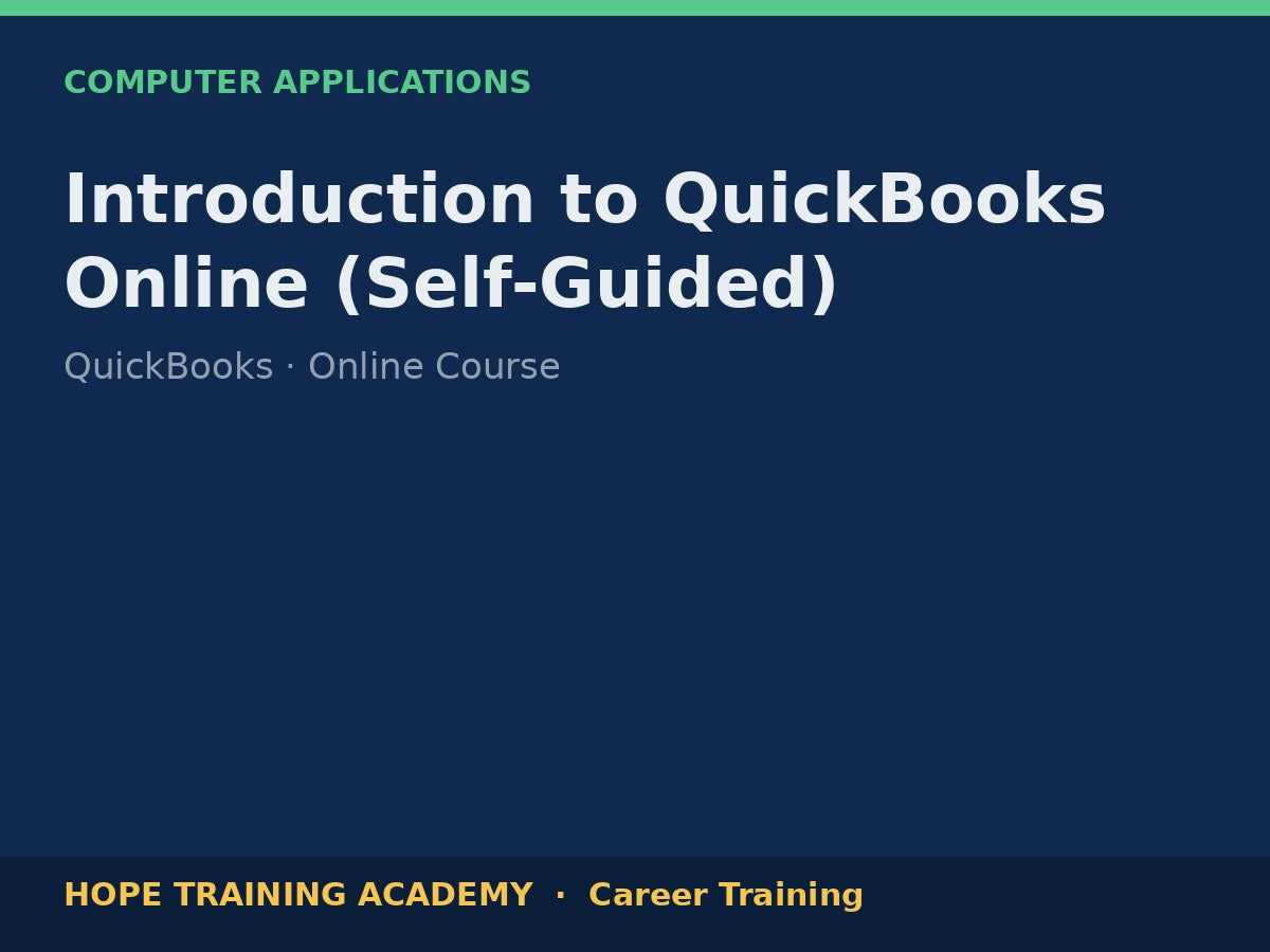 Introduction to QuickBooks Online (Self-Guided)
