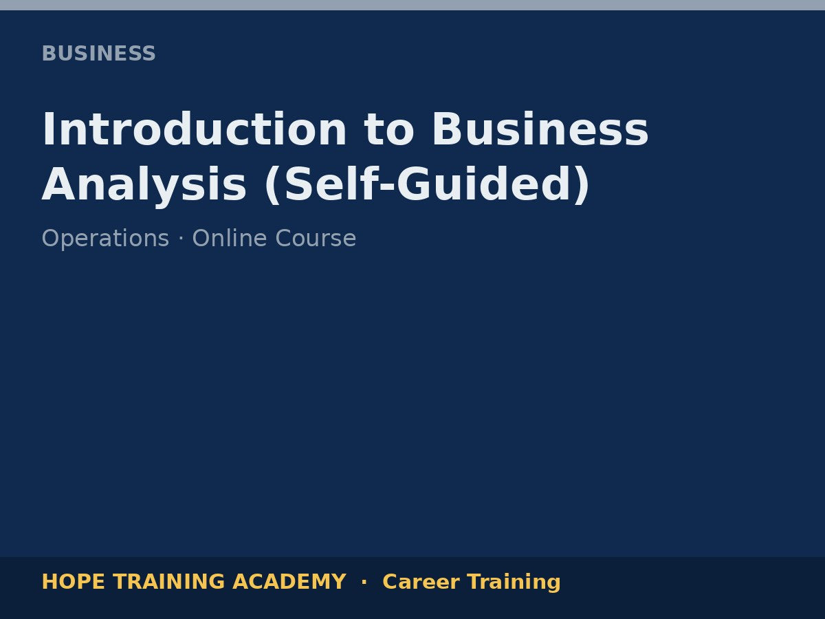 Introduction to Business Analysis (Self-Guided)