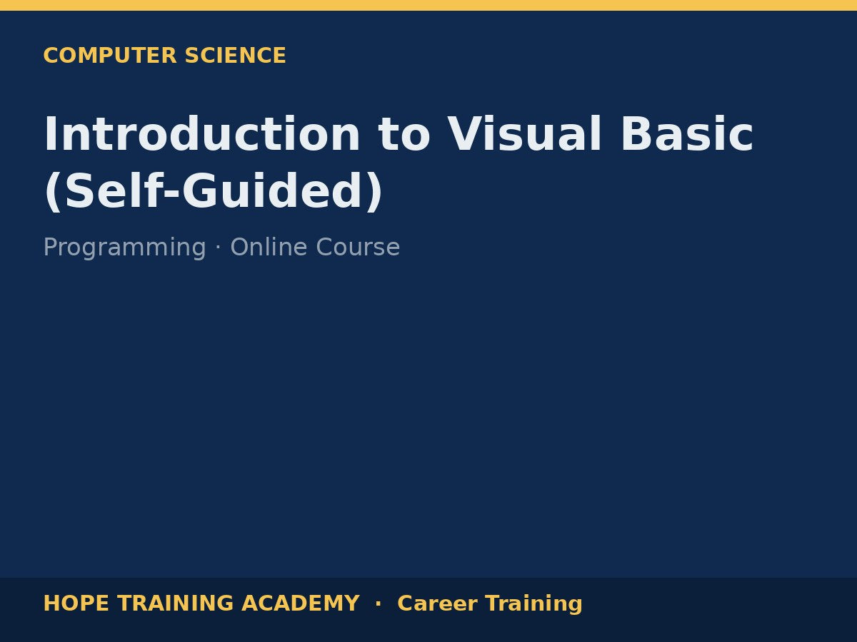 Introduction to Visual Basic (Self-Guided)