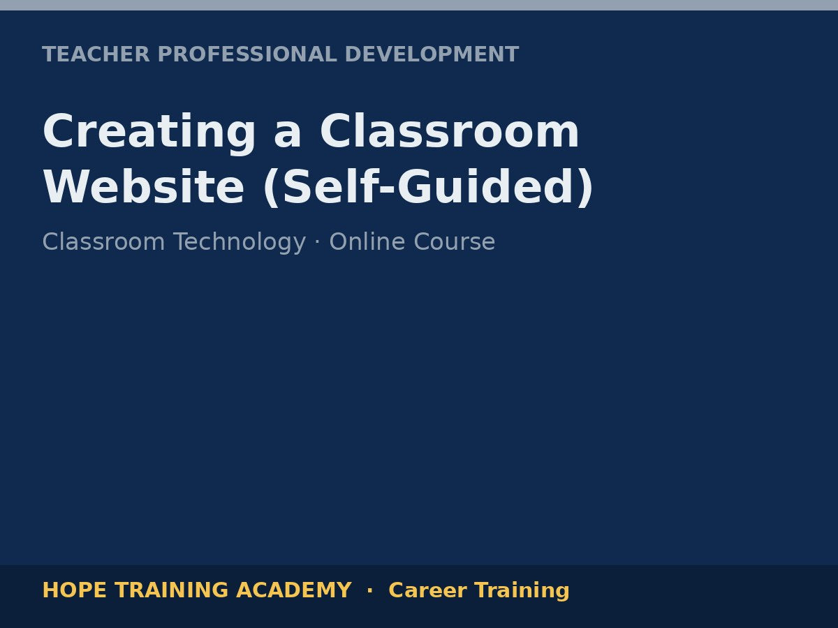 Creating a Classroom Website (Self-Guided)