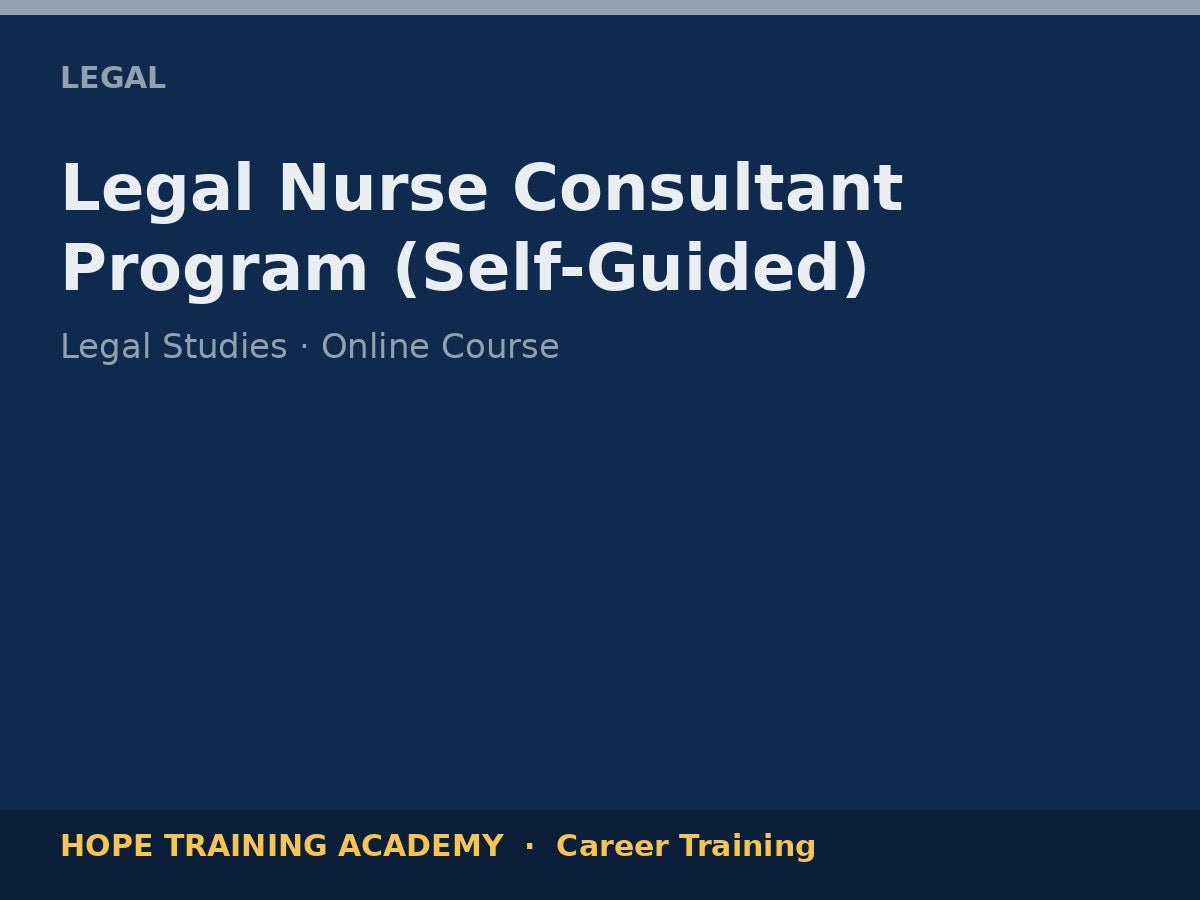 Legal Nurse Consultant Program (Self-Guided)