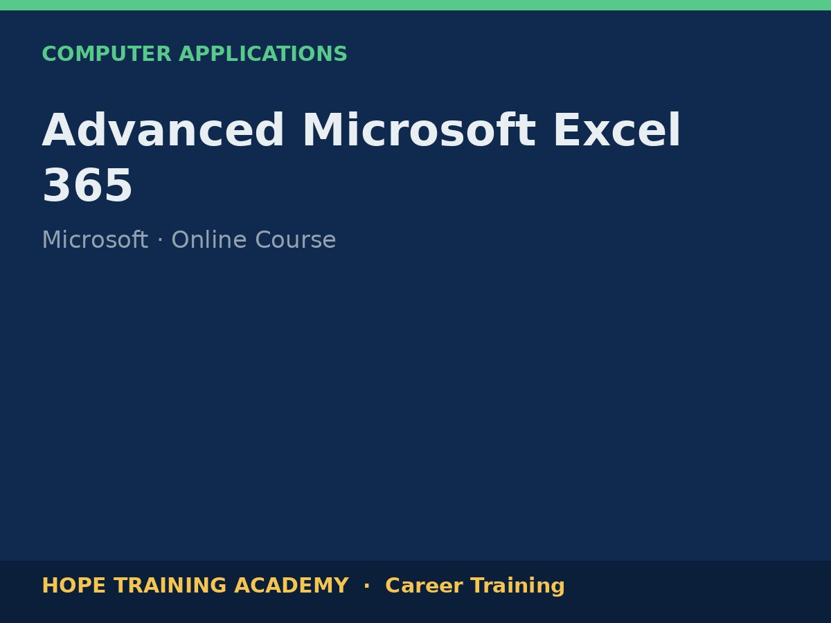 Advanced Microsoft Excel 365