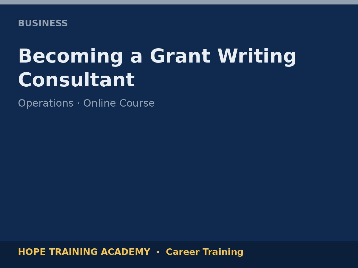 Becoming a Grant Writing Consultant