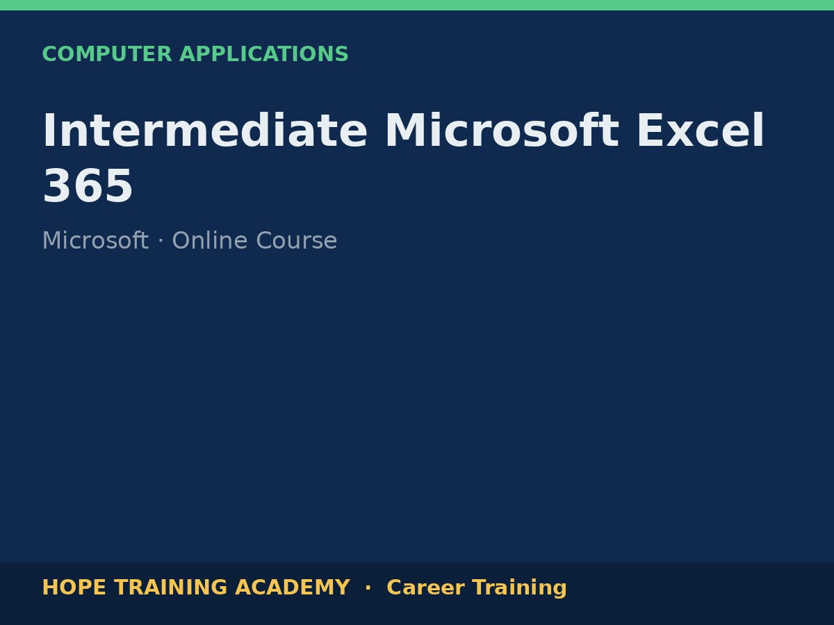 Intermediate Microsoft Excel 365
