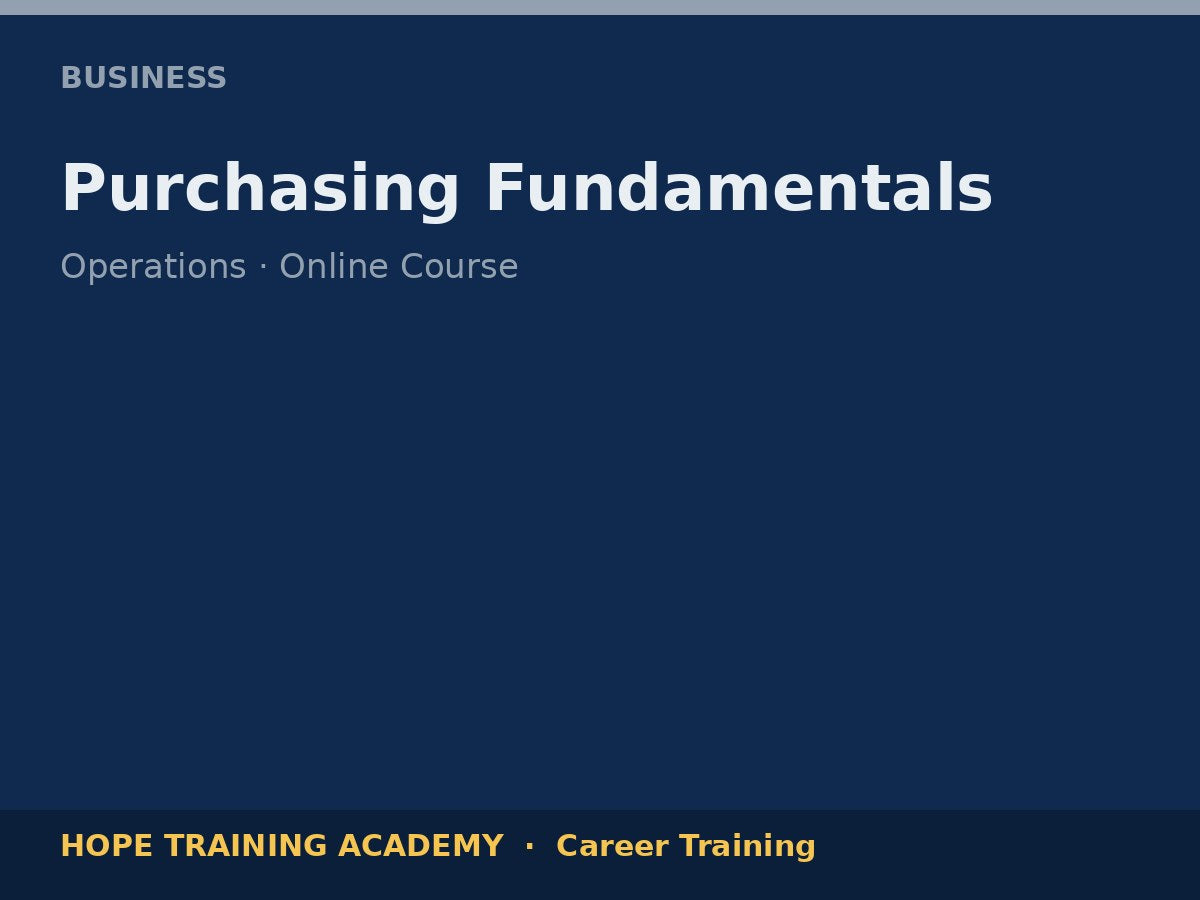 Purchasing Fundamentals