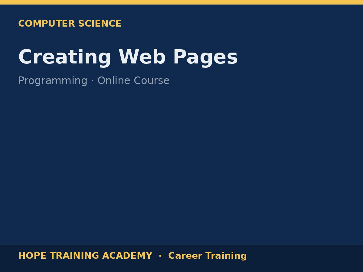 Creating Web Pages