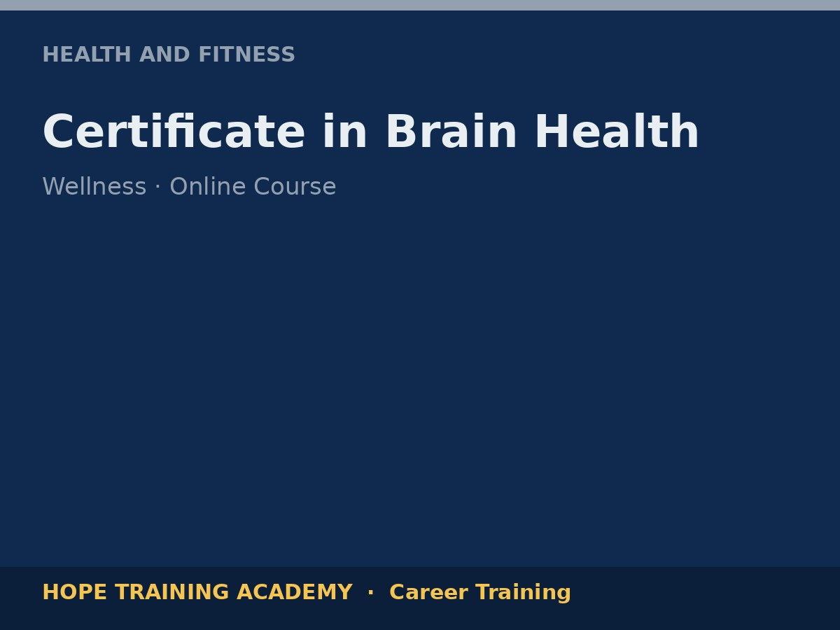 Certificate in Brain Health