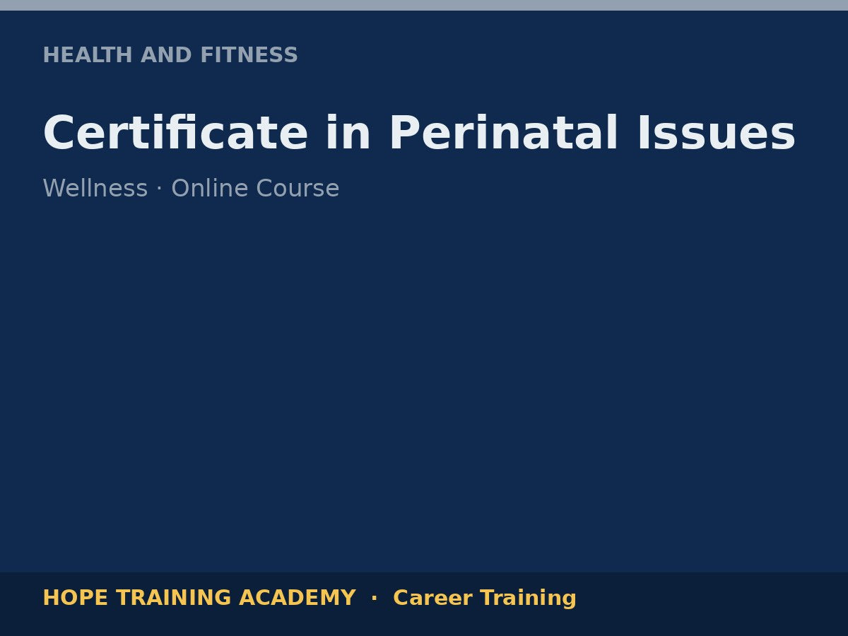 Certificate in Perinatal Issues