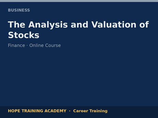 The Analysis and Valuation of Stocks