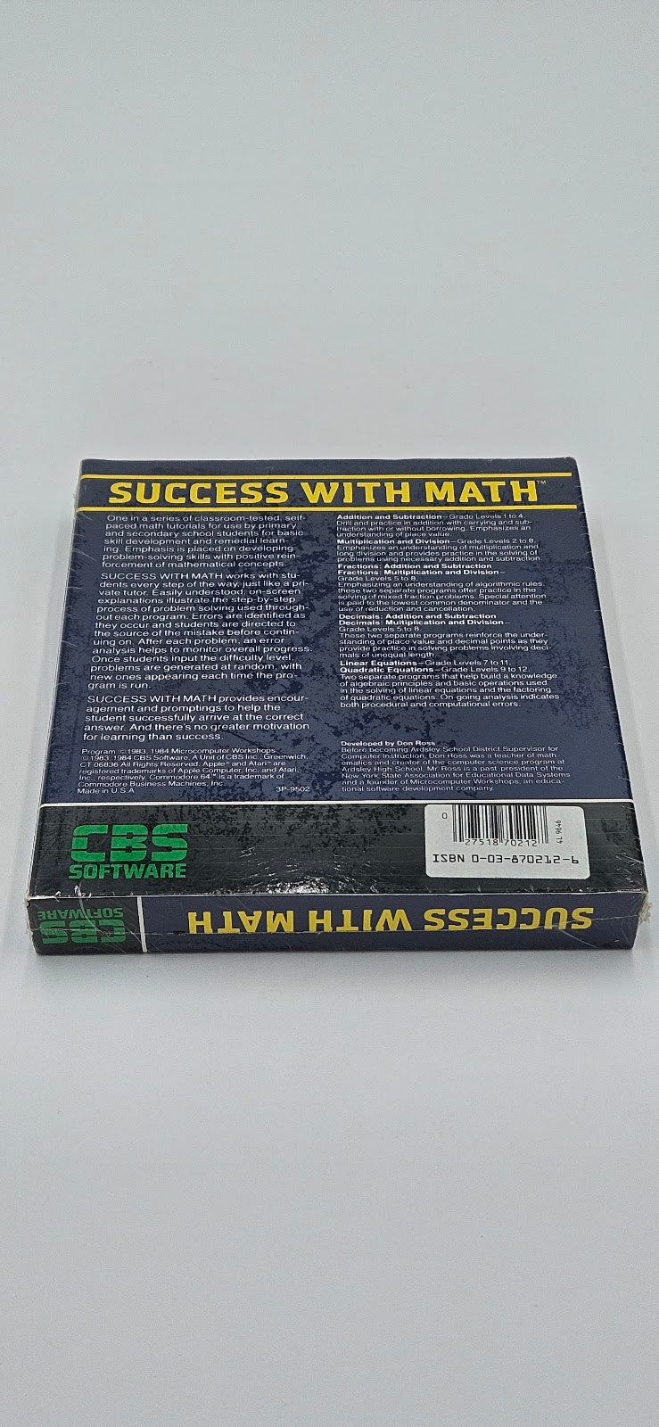 SUCCESS WITH MATH Fractions Atari 1200XL