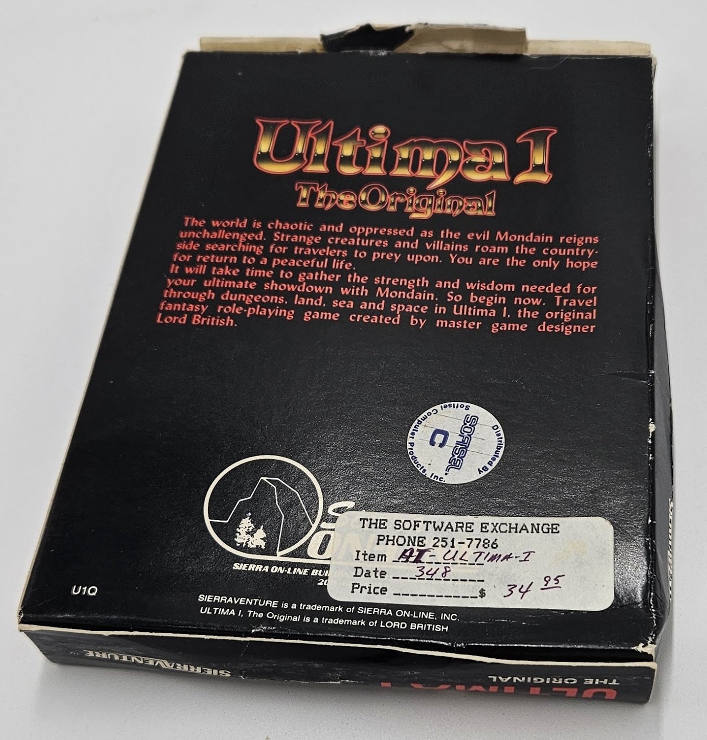 Ultima I: The Original The First Age of Darkness Atari 400/800