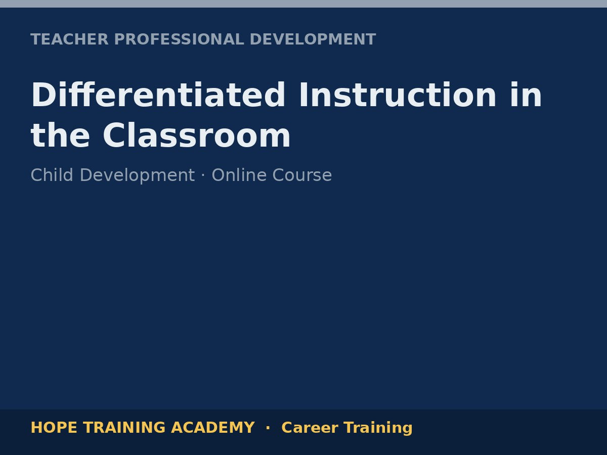 Differentiated Instruction in the Classroom