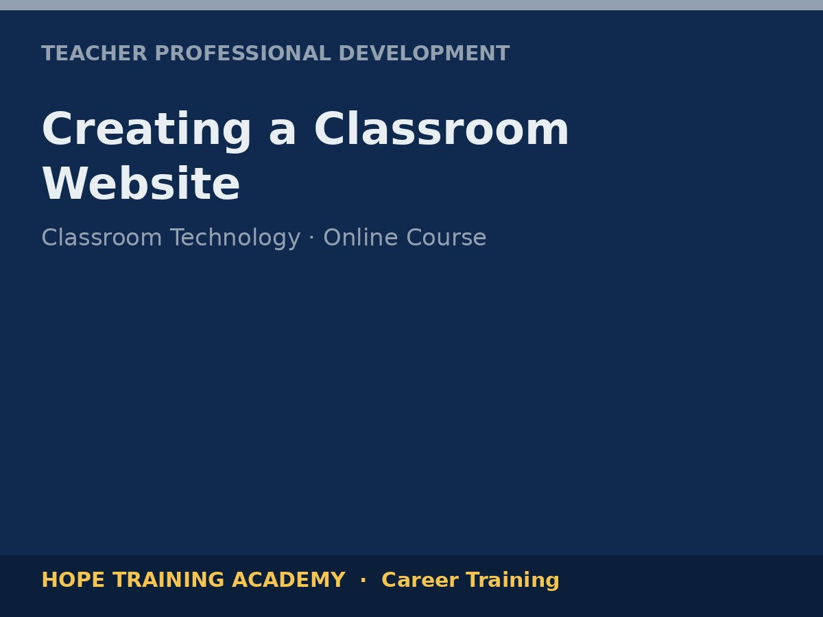 Creating a Classroom Website