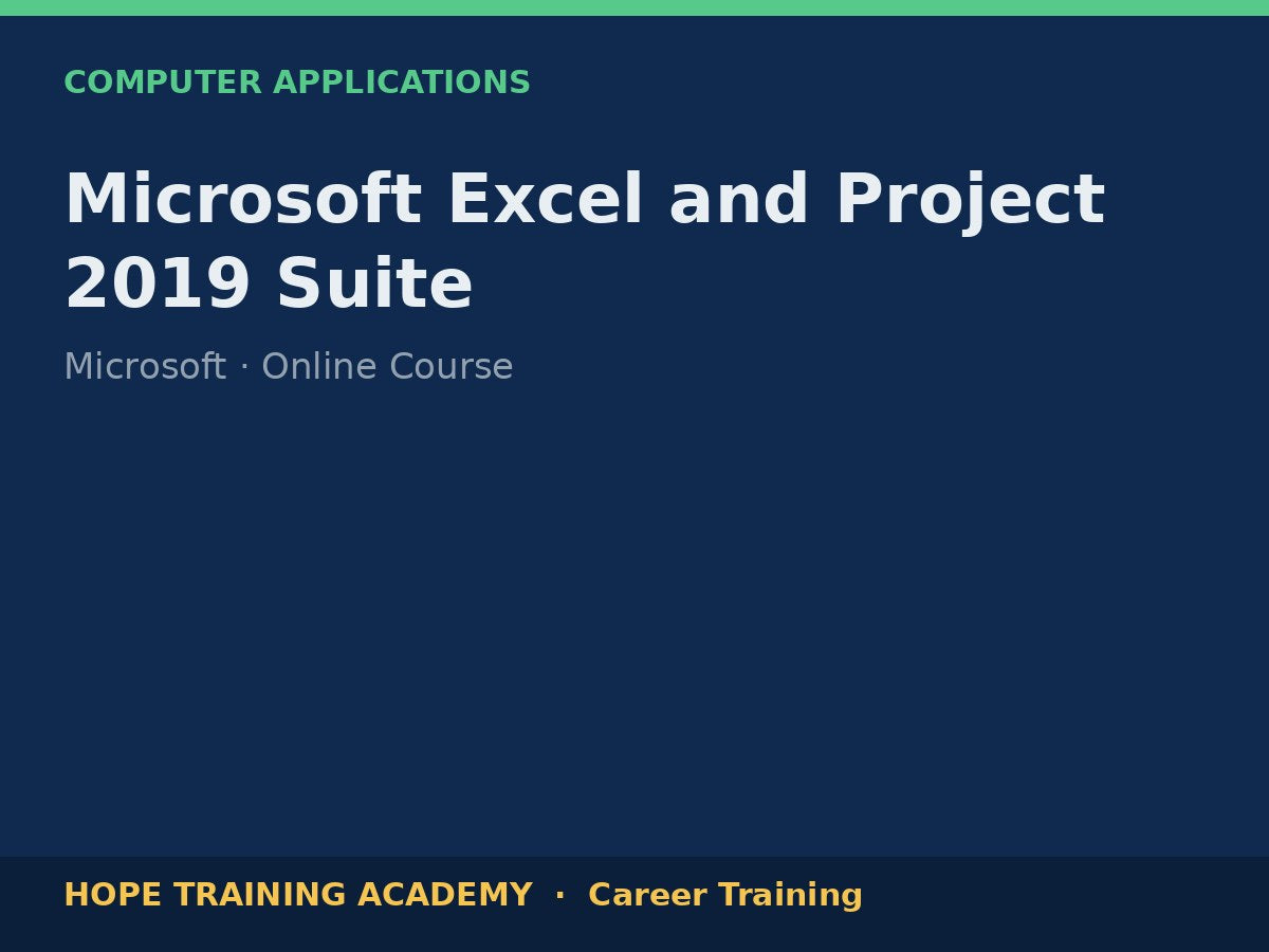 Microsoft Excel and Project 2019 Suite