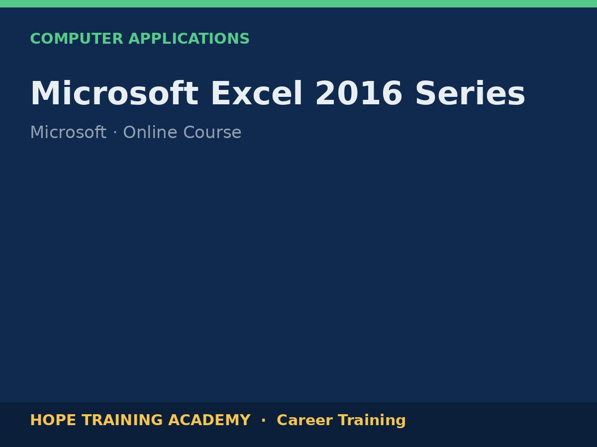 Microsoft Excel 2016 Series