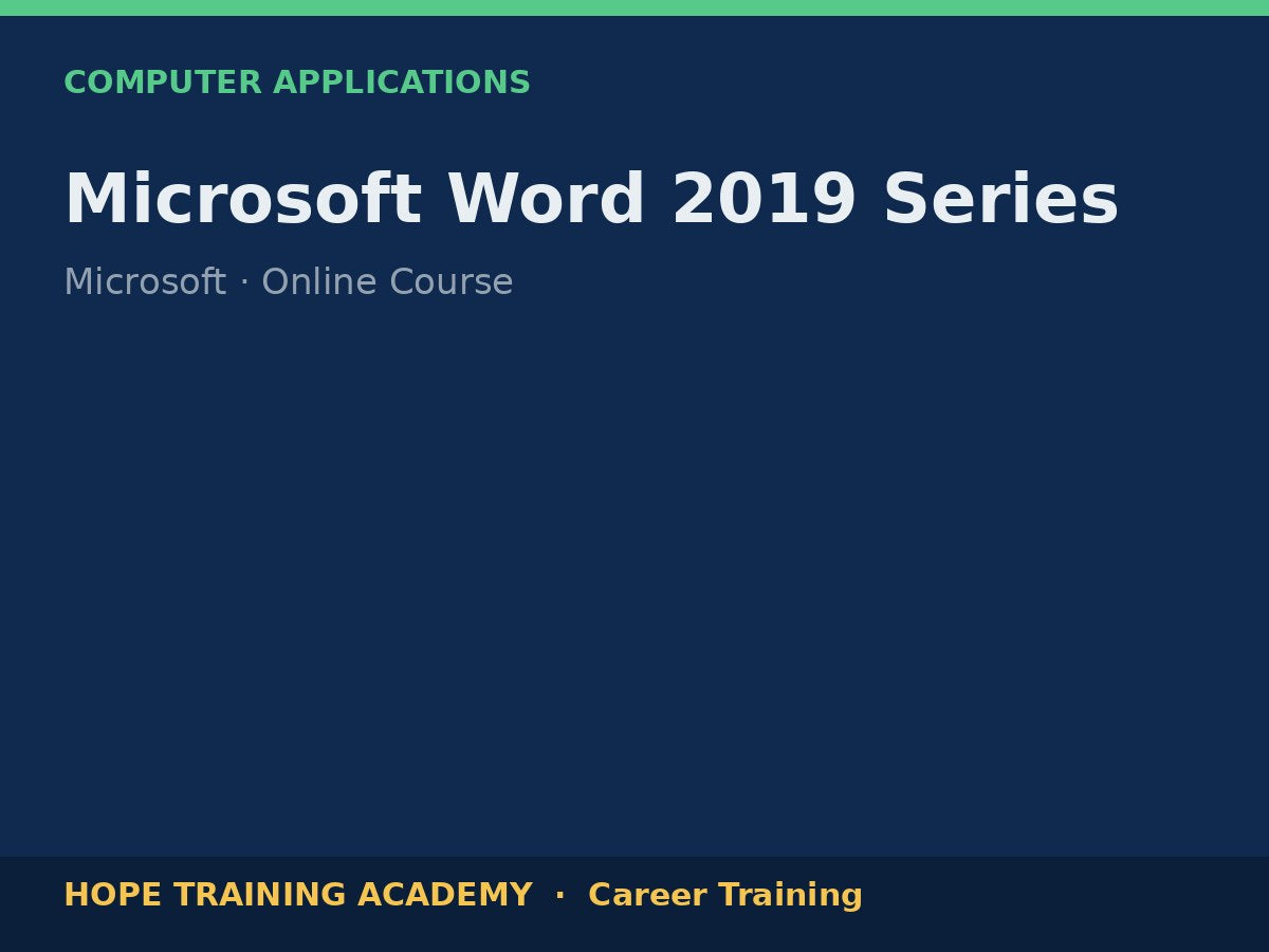Microsoft Word 2019 Series