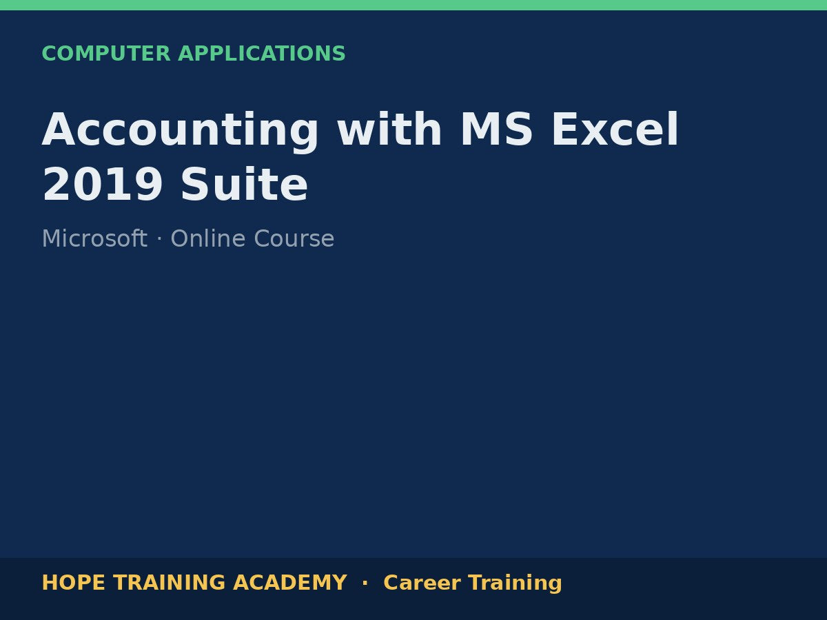Accounting with MS Excel 2019 Suite