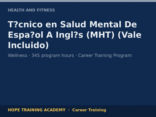T?cnico en Salud Mental De Espa?ol A Ingl?s (MHT) (Vale Incluido)