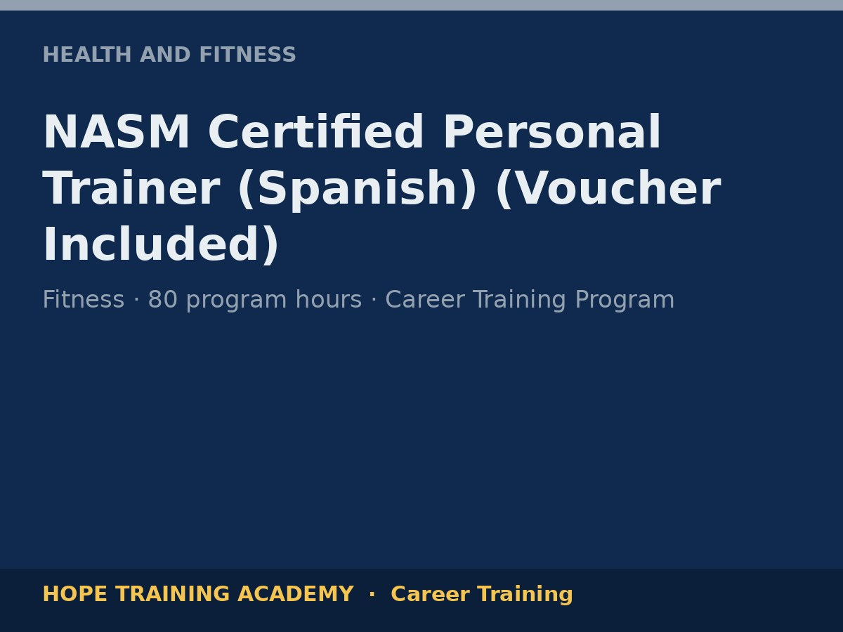 NASM Certified Personal Trainer (Spanish) (Voucher Included)