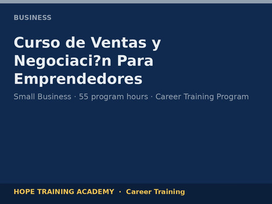Curso de Ventas y Negociaci?n Para Emprendedores