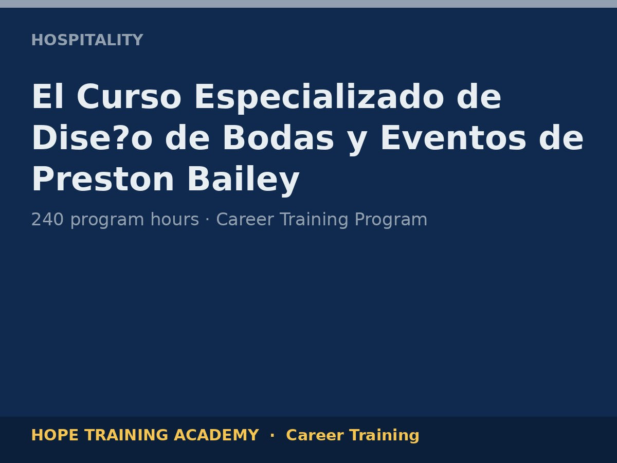 El Curso Especializado de Dise?o de Bodas y Eventos de Preston Bailey
