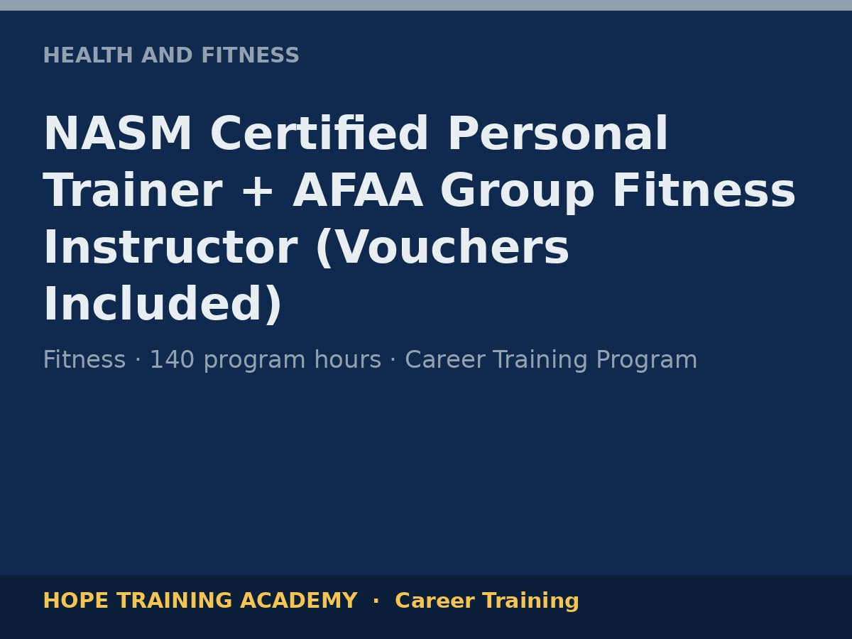 NASM Certified Personal Trainer + AFAA Group Fitness Instructor (Vouchers Included)