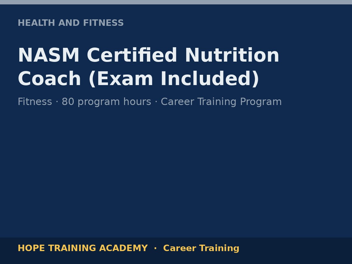 NASM Certified Nutrition Coach (Exam Included)