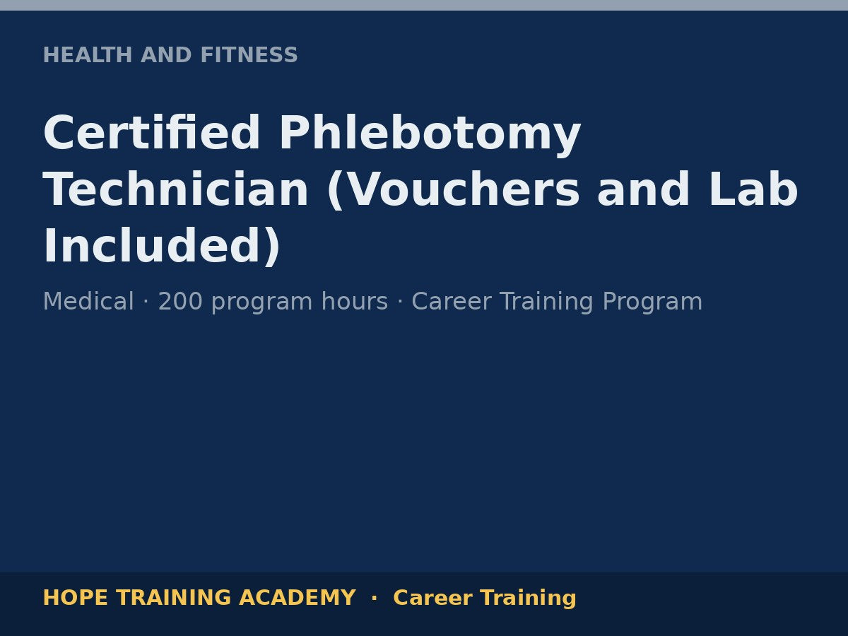 Certified Phlebotomy Technician (Vouchers and Lab Included)